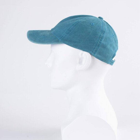 Unisex Washed-aquamarine Baseball Cap Cotton Fits Washed Denim Adjustable Hat - Picture 2 of 7